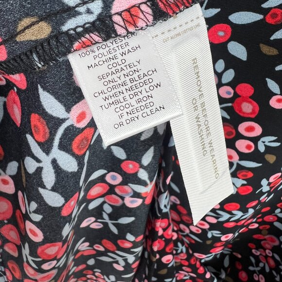 NWT LOFT Long Sleeve Berry Print Velvet Trim Shift Dress Size Medium M NEW - Picture 10 of 14